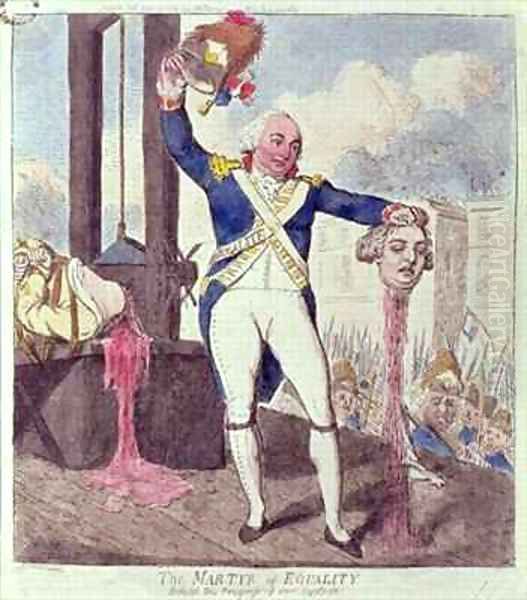 The Martyr of Equality Behold the Progress of our System Oil Painting by Isaac Cruikshank