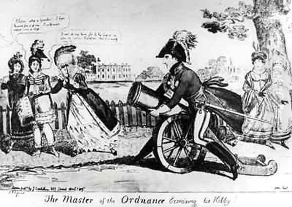 The Master of the Ordnance exercising his Hobby Oil Painting by Isaac Cruikshank