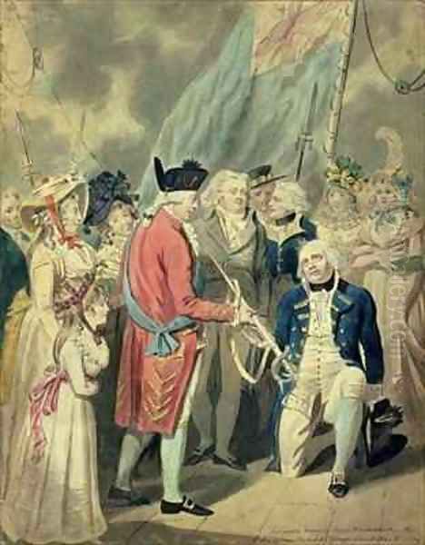 Admiral Collingwood 1750-1810 Receiving the Silver Sword Oil Painting by Isaac Cruikshank