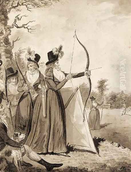 Archery Oil Painting by Isaac Cruikshank