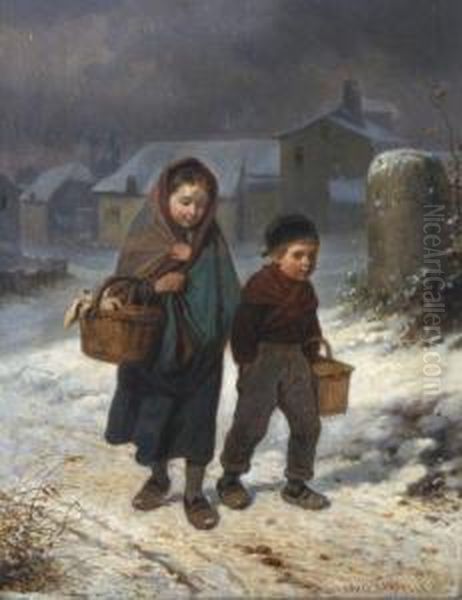 The Walk Home Oil Painting by Louis Simon Lassalle