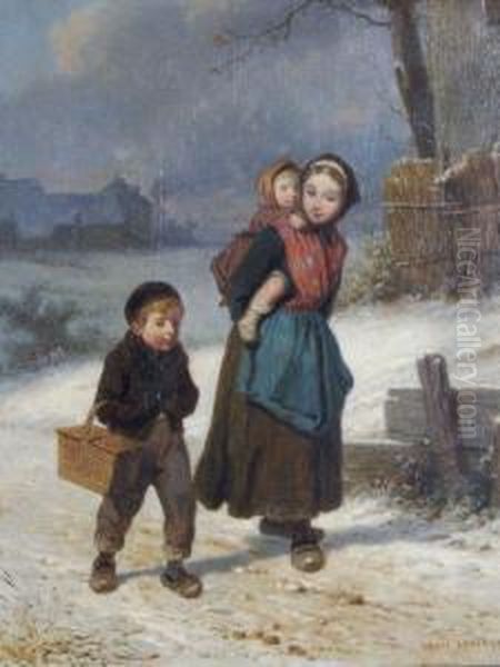 Going To School Oil Painting by Louis Simon Lassalle