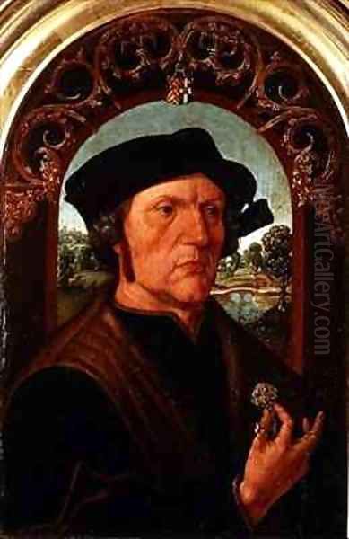 Portrait of a Man in Front of a Window Oil Painting by Jacob Cornelisz