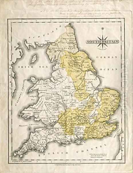 Map of Southern Britain Oil Painting by Cary, John