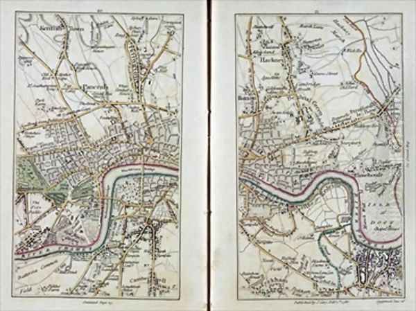 Map of East London Oil Painting by Cary, John