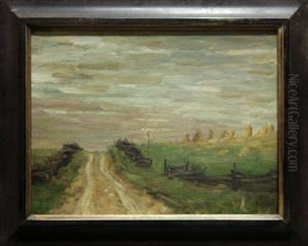 Harvest Evening (road) Oil Painting by William Langson Lathrop