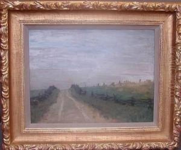 Harvest Evening Oil Painting by William Langson Lathrop