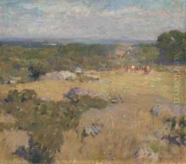 Cattle Grazing Oil Painting by William Langson Lathrop