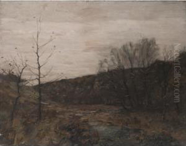 Bucks County Oil Painting by William Langson Lathrop