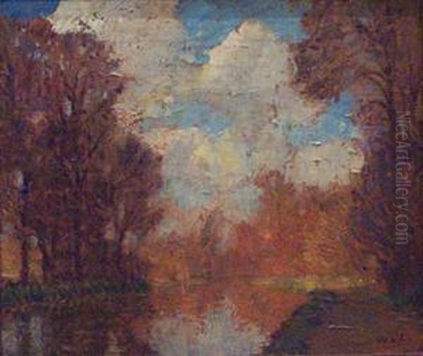 Trees By A River Oil Painting by William Langson Lathrop