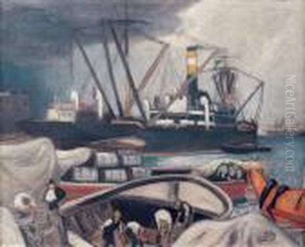 Le Port Oil Painting by Michel Lattry