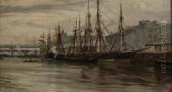 Shipping On The Clyde Oil Painting by Charles James Lauder