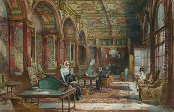 An Oppulent Interior Scene Oil Painting by Charles James Lauder