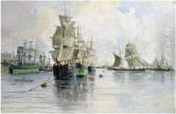 At Leith Docks Oil Painting by Charles James Lauder