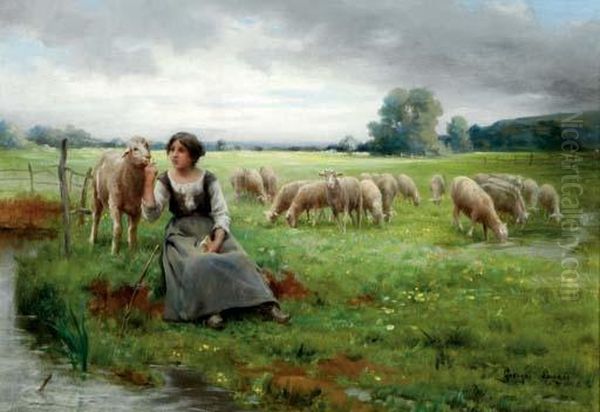 The Young Shepherdess Oil Painting by Georges Laugee