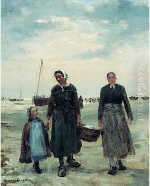 Le Retour De La Peche Oil Painting by Georges Laugee