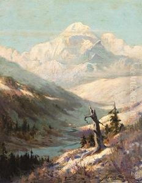 A View Of Mount Mckinley Oil Painting by Sidney Laurence