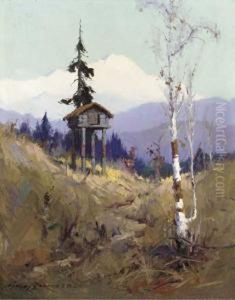 Food Cache, Mount Mckinley Oil Painting by Sidney Laurence