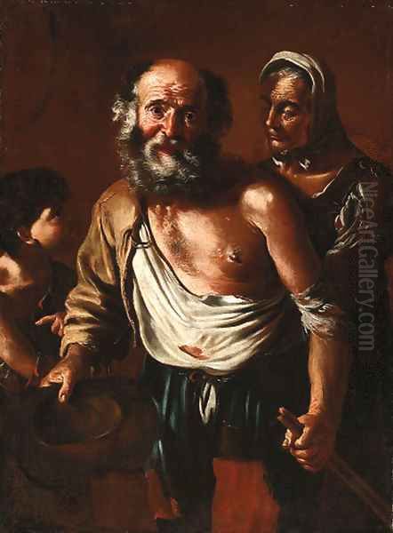 A beggar family Oil Painting by Giacomo Francesco Cipper