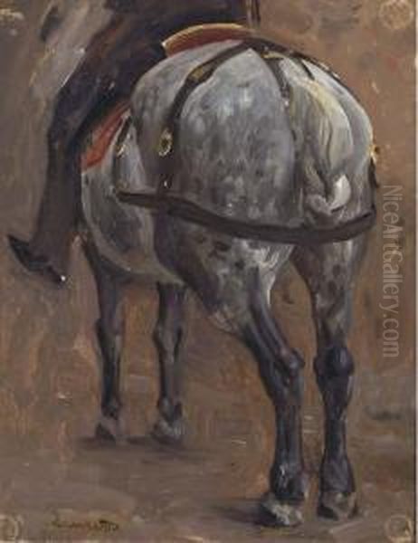 Etude De Cheval Et Cavalier Oil Painting by Jean-Paul Laurens