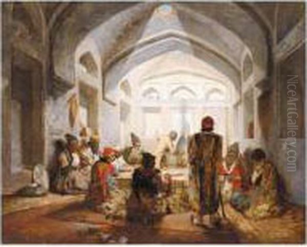 Meeting House In Teheran Oil Painting by Jules Joseph Augustin Laurens