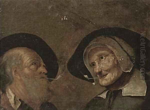 A head of a man and a woman Oil Painting by Giacomo Francesco Cipper