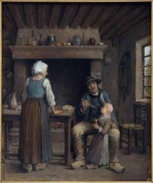 Interior Scene Oil Painting by Ernest Joseph Laurent