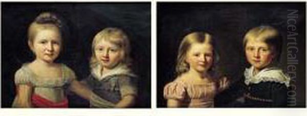 Portrait Des Enfants De La Famille De Vogue Oil Painting by Jean Antoine Laurent