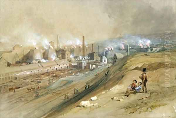 Dowlais Ironworks 2 Oil Painting by George Childs