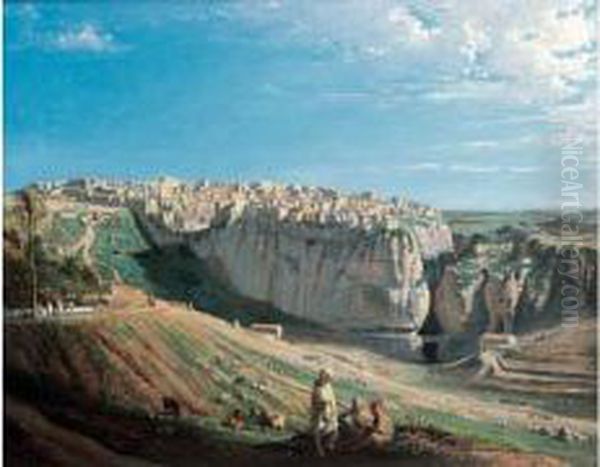 < Panorama De Constantine >. Oil Painting by Emmanuel Joseph Lauret