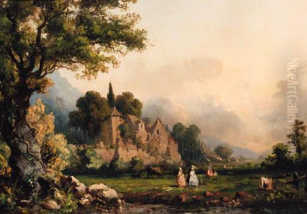 Paysage Oil Painting by Lauvergne, Barthelemy