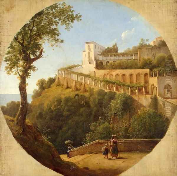 Italian Landscape Oil Painting by Pierre-Athanase Chauvin