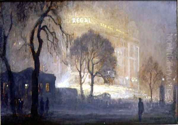 The Regal from Hyde Park on a Misty Night Oil Painting by Rex Vicat Cole