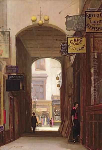 Rupert Court Wardour Street Oil Painting by Rex Vicat Cole