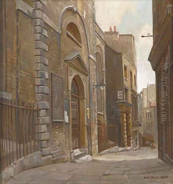 Entrance to St Mary at Hill, Love Lane, London Oil Painting by Rex Vicat Cole