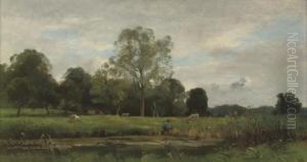 Paysage Oil Painting by Eugene Antoine Samuel Lavieille