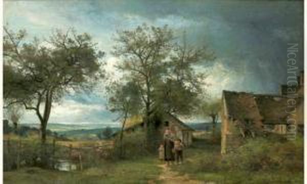 Paysage Apres La Pluie Oil Painting by Eugene Antoine Samuel Lavieille