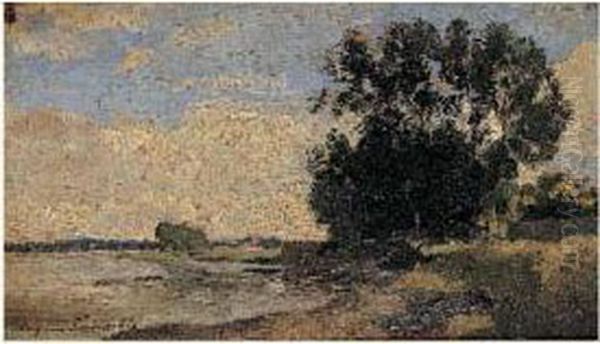 Bord De Seine Oil Painting by Eugene Antoine Samuel Lavieille