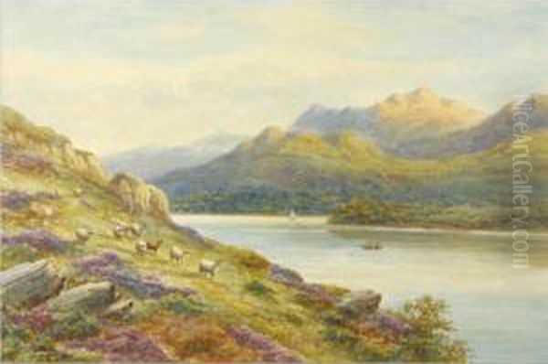 'near Ladore Derwentwater' And Cader Idris, North Wales': A Pair Oil Painting by Harold Lawes