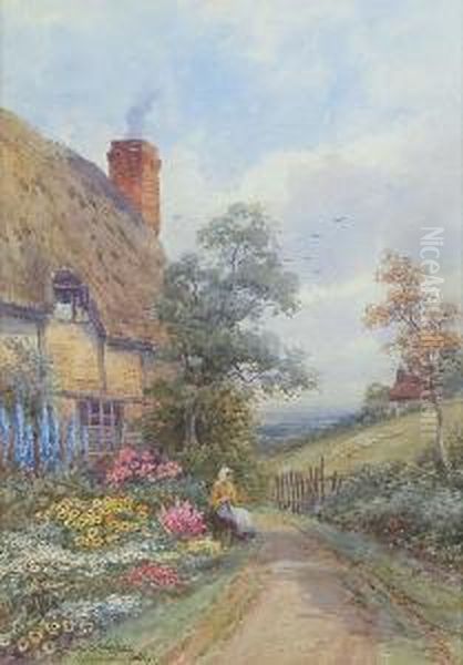 A Devonshire Cottage Oil Painting by Harold Lawes