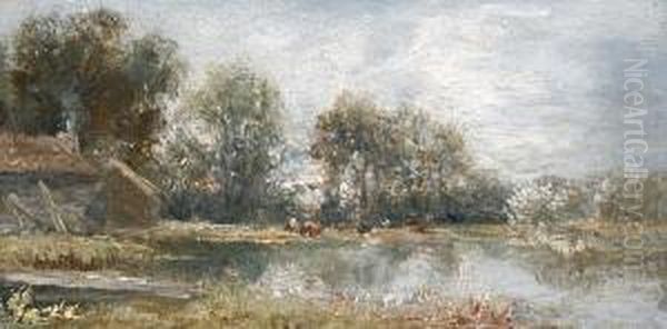 A River Landscape Oil Painting by Cecil Gordon Lawson