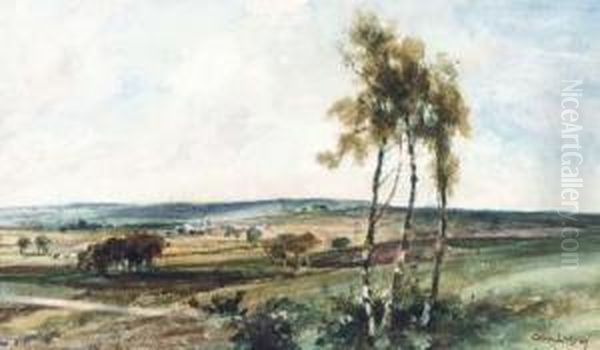 An Extensive Summer Landscape Oil Painting by Cecil Gordon Lawson