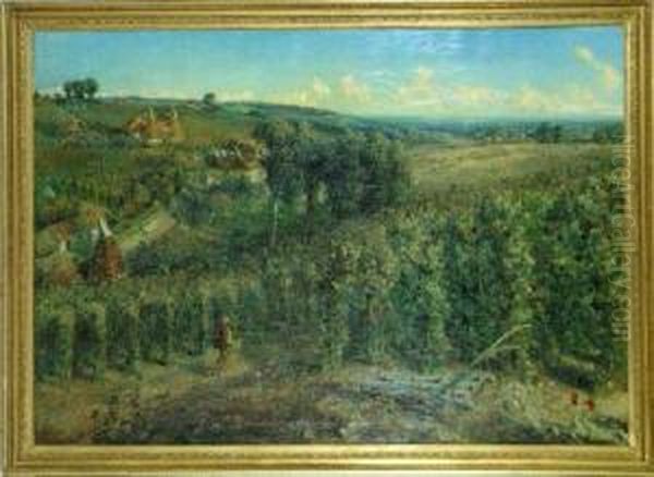 The Hop Gardens Of England Oil Painting by Cecil Gordon Lawson