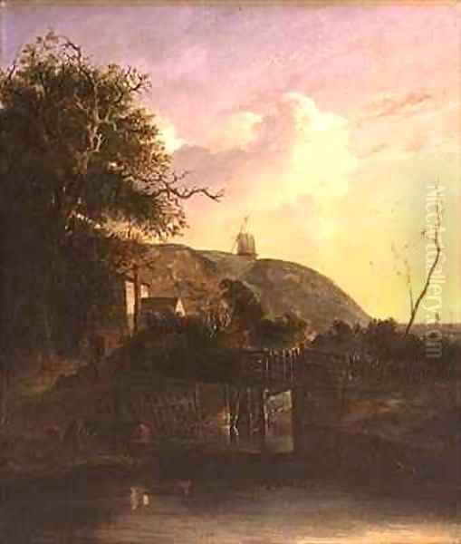 A View near Harwich Oil Painting by John and John Berney Crome