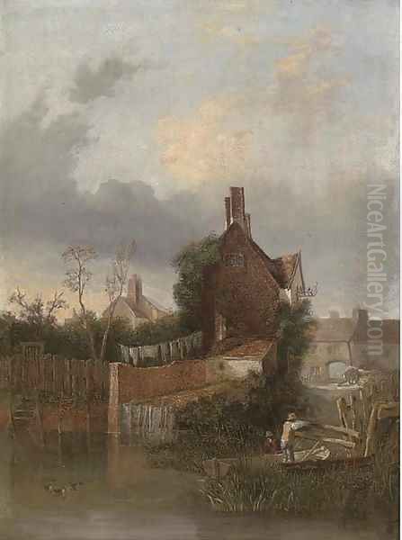 St Martin's gate, Norwich Oil Painting by John and John Berney Crome