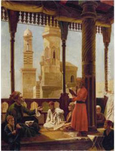 The Madrasah Oil Painting by Jean Raymond Hippolyte Lazerges