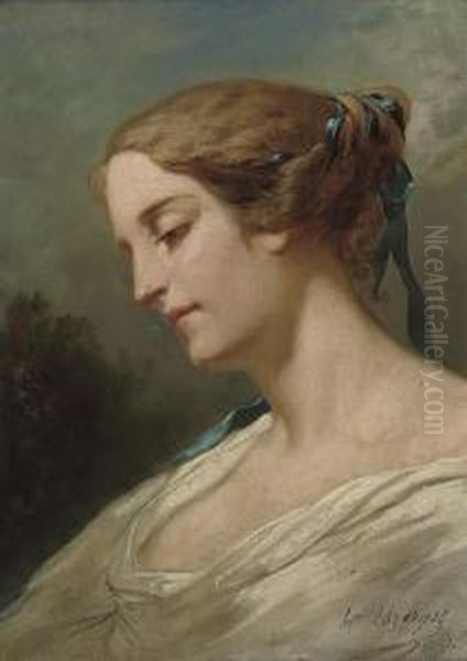 Portrait Of Young Beauty by Jean Raymond Hippolyte Lazerges