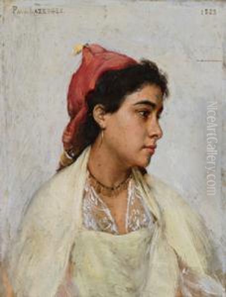 Orientalisches Madchen Oil Painting by Jean Baptiste Paul Lazerges