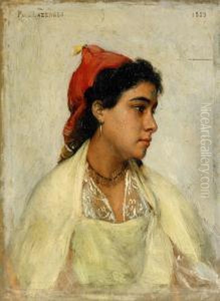 Orientalisk Skonhet Oil Painting by Jean Baptiste Paul Lazerges