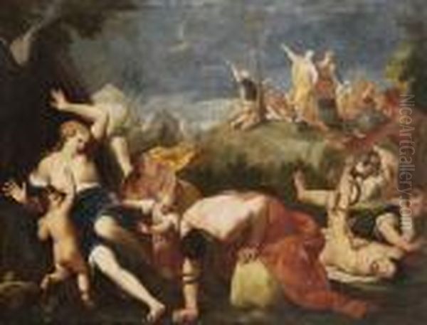 Castigo Dei Serpenti Oil Painting by Gregorio Lazzarini